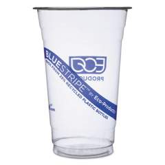 Eco-Products BlueStripe 25% Recycled Content Cold Cups, 20 oz, Clear/Blue, 1,000/Carton (EPCR20)