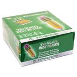 Ticonderoga Shaped Eraser, For Pencil Marks, Pencil Shaped, Small, Yellow/Green/Pink, 36/Box (38936)