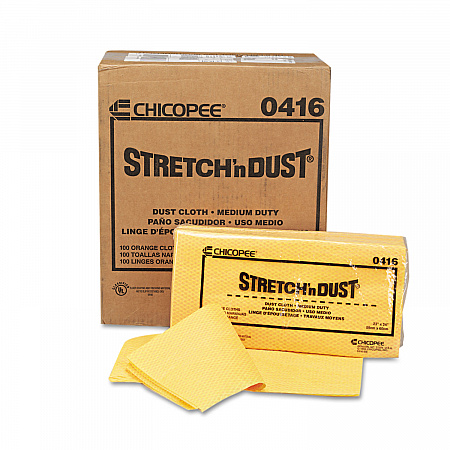 Stretch 'n Dust Cloths, 23.25 x 24, Orange/Yellow, 20/Bag, 5 Bags/Carton (0416)