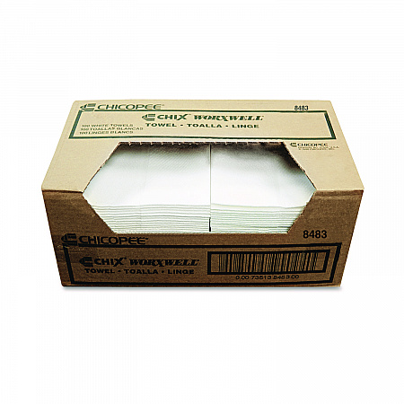 Durawipe Shop Towels, 13 x 15, Flat, White, 300/Carton (8483)