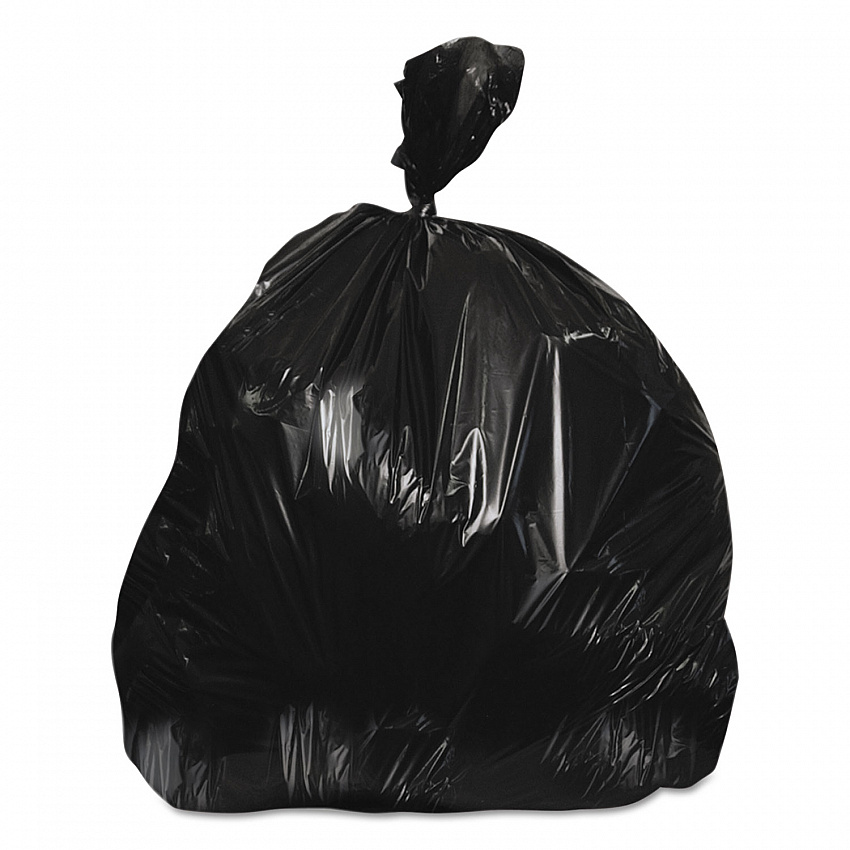 High-Density Waste Can Liners, 60 gal, 17 mic, 38" x 60", Black, 200/Carton (Z7660XKR01)