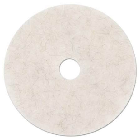 3M Ultra High-Speed Natural Blend Floor Burnishing Pads 3300, 27" Diameter, White, 5/Carton (20326)