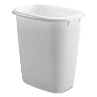 Open-Top Wastebasket, 14.4 qt, Plastic, White, 6/Carton (2958WHICT)