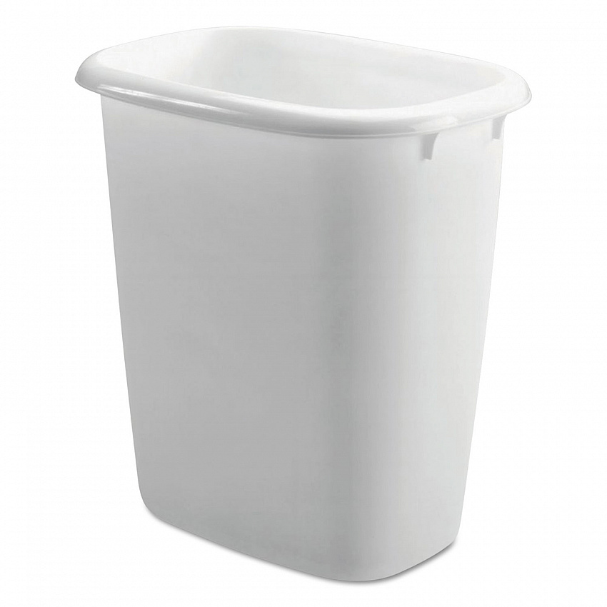 Open-Top Wastebasket, 14.4 qt, Plastic, White, 6/Carton (2958WHICT)