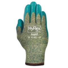AnsellPro HyFlex Medium-Duty Assembly Gloves, Blue/Green, Size 9, 12 Pairs (115019)