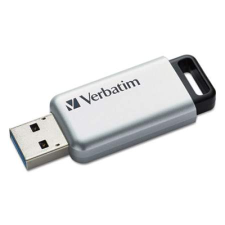 Verbatim Store 'n' Go Secure Pro USB Flash Drive with AES 256 Encryption, 32 GB, Silver (98665)