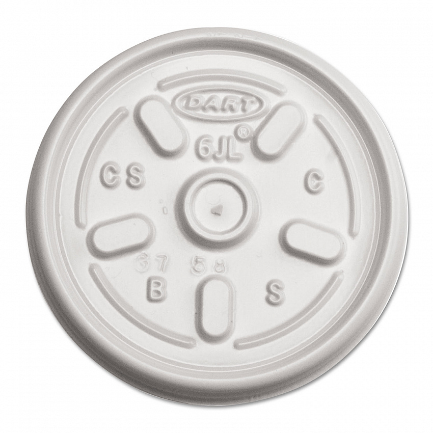 Plastic Lids for Foam Containers, Vented, Fits 3.5 oz to 6 oz, White, 100/Pack, 10 Packs/Carton (6JL)