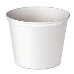 Dart Double Wrapped Paper Bucket, Unwaxed, 165 oz, White, 100/Carton (10T1UU)