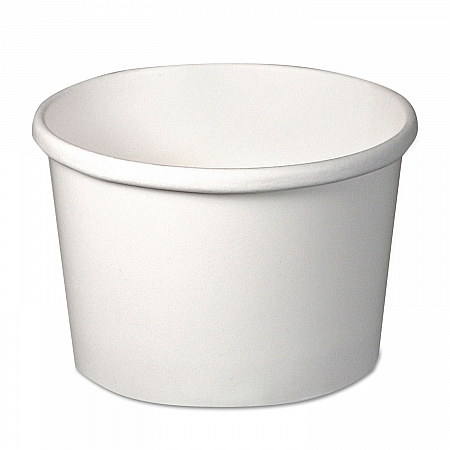Flexstyle Double Poly Paper Containers, 8 oz, White, Paper, 25/Pack, 20 Packs/Carton (HS4085WH)