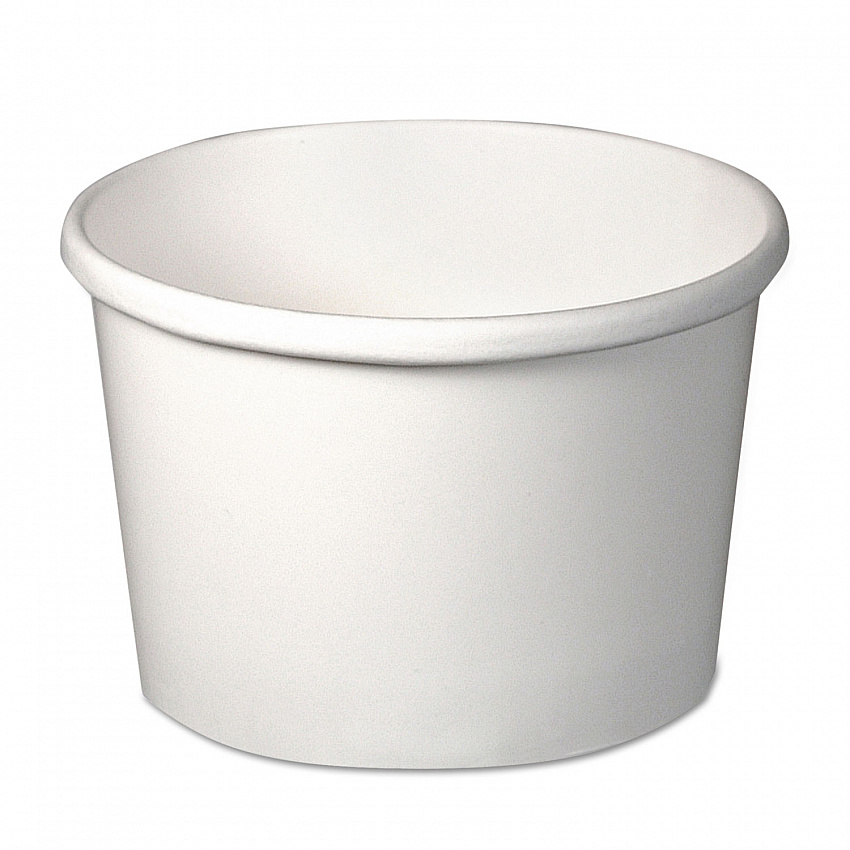 Flexstyle Double Poly Paper Containers, 8 oz, White, Paper, 25/Pack, 20 Packs/Carton (HS4085WH)