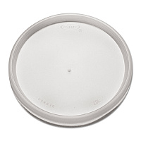 Plastic Lids for Foam Cups, Bowls and Containers, Flat, Vented, Fits 6 oz to 32 oz, Translucent, 100/Pack, 10 Packs/Carton (20JL)