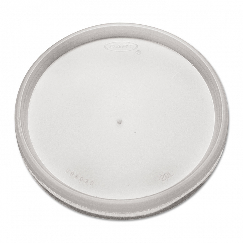 Plastic Lids for Foam Cups, Bowls and Containers, Flat, Vented, Fits 6 oz to 32 oz, Translucent, 100/Pack, 10 Packs/Carton (20JL)