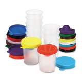 Creativity Street No-Spill Paint Cups, Assorted Color Lids/Cear Cups, 10/Set (5100)