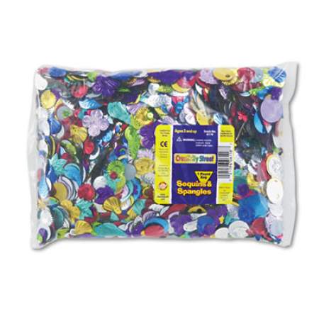 Creativity Street Sequins and Spangles Classroom Pack, Assorted Metallic Colors, 1 lb/Pack (6118)