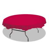 Hoffmaster Octy-Round Plastic Tablecover, 82" Diameter, Red, 12/carton (112011)