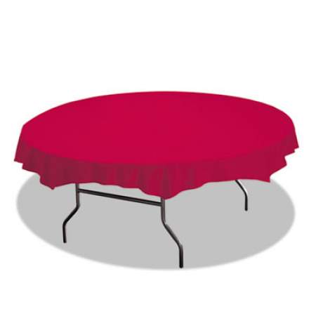 Hoffmaster Octy-Round Plastic Tablecover, 82" Diameter, Red, 12/carton (112011)