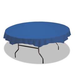 Hoffmaster Octy-Round Plastic Tablecover, 82" Diameter, Blue, 12/carton (112014)