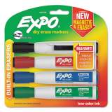 EXPO Magnetic Dry Erase Marker, Broad Chisel Tip, Assorted Colors, 4/Pack (1944728)