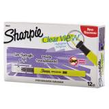 Sharpie Clearview Pen-Style Highlighter, Fluorescent Yellow Ink, Chisel Tip, Yellow/Black/Clear Barrel, Dozen (1950447)