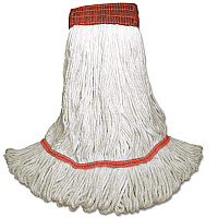 Saddleback Loop-End Wet Mop Heads, Rayon, Large, White, 12/Carton (SP200L18DZ)