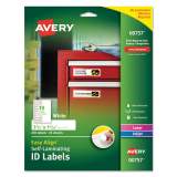 Avery Self-Laminating ID Labels, Inkjet/Laser Printers, 1.332 x 3.5, White, 10/Sheet, 25 Sheets/Pack (00757)