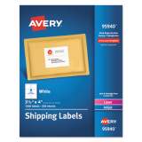 Avery White Shipping Labels-Bulk Packs, Inkjet/Laser Printers, 3.33 x 4, White, 6/Sheet, 250 Sheets/Box (95940)