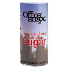 Office Snax Reclosable Canister of Sugar, 20oz, 24/Carton (00019CT)