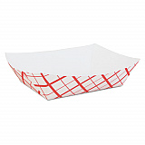 Paper Food Baskets, 5 lb Capacity, 8.48 x 5.86 x 2.09, Red/White, Paper, 500/Carton (0429)