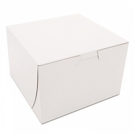 White One-Piece Non-Window Bakery Boxes, 6 x 6 x 4, White, Paper, 250/Bundle (0909)