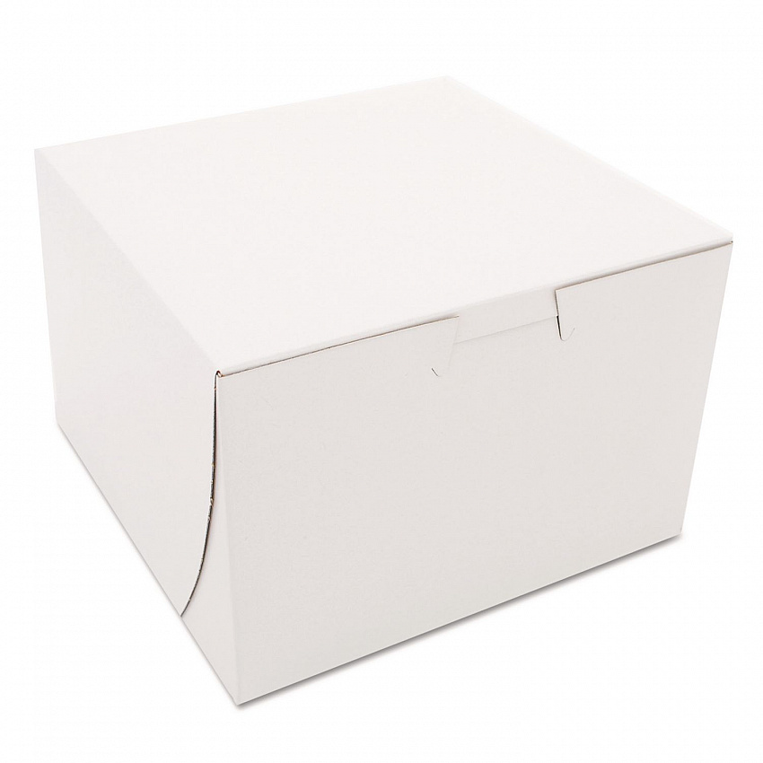 White One-Piece Non-Window Bakery Boxes, 6 x 6 x 4, White, Paper, 250/Bundle (0909)