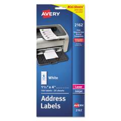 Avery Mini-Sheets Mailing Labels, Inkjet/Laser Printers, 1 x 2.63, White, 8/Sheet, 25 Sheets/Pack (2160)