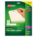 Avery Removable File Folder Labels with Sure Feed Technology, 0.66 x 3.44, White, 30/Sheet, 25 Sheets/Pack (8066)