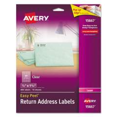 Avery Matte Clear Easy Peel Mailing Labels w/ Sure Feed Technology, Laser Printers, 0.5 x 1.75, Clear, 80/Sheet, 10 Sheets/Pack (15667)