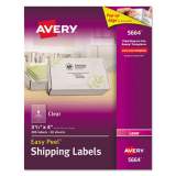 Avery Matte Clear Easy Peel Mailing Labels w/ Sure Feed Technology, Laser Printers, 3.33 x 4, Clear, 6/Sheet, 50 Sheets/Box (5664)