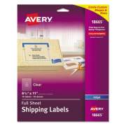 Avery Matte Clear Shipping Labels, Inkjet Printers, 8.5 x 11, Clear, 10/Pack (18665)