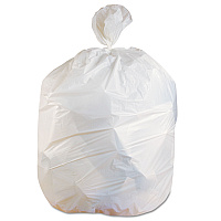 Linear Low-Density Can Liners, 60 gal, 0.75 mil, 38" x 58", White, 100/Carton (H7658EW)