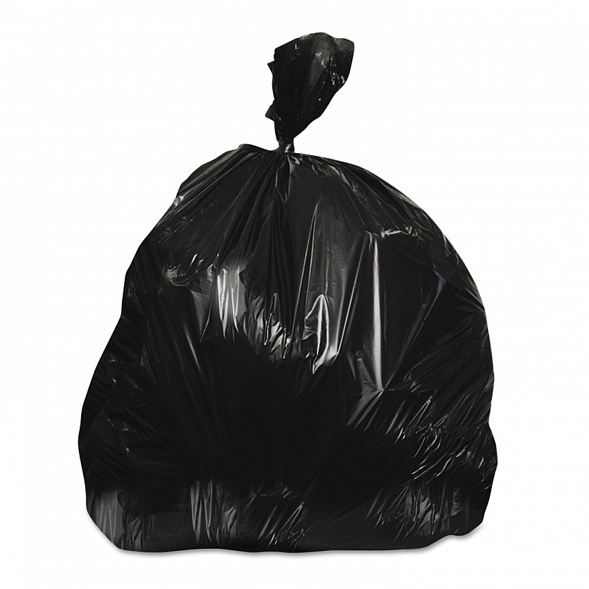 High-Density Waste Can Liners, 45 gal, 22 mic, 40" x 48", Black, 150/Carton (Z8048WKR01)
