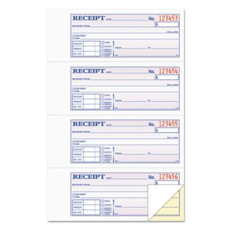 TOPS Money and Rent Receipt Books, Two-Part Carbonless, 2.75 x 7.13, 4/Page, 400 Forms (46816)