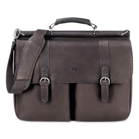 Solo Executive Leather Briefcase, 16", 16 1/2" x 5" x 13", Espresso (D5353)