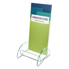 deflecto Euro-Style DocuHolder, Leaflet Size, 4.5w x 4.5d x 7.88h, Green Tinted (775383)