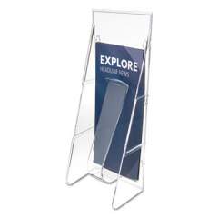 deflecto Stand-Tall Wall-Mount Literature Rack, Leaflet, 4.56w x 3.25d x 11.88h, Clear (55601)