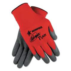 MCR Safety Ninja Flex Latex Coated Palm Gloves N9680L, Large, Red/Gray, 1 Dozen