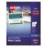 Avery Note Cards with Matching Envelopes, Inkjet, 65lb, 4.25 x 5.5, Textured Uncoated White, 50 Cards, 2 Cards/Sheet, 25 Sheets/Box (3379)