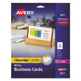 Avery Clean Edge Business Cards, Laser, 2 x 3.5, White, 200 Cards, 10 Cards/Sheet, 20 Sheets/Pack (5871)