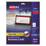 Avery Round Corner Print-to-the-Edge Business Cards, Inkjet, 2 x 3.5, White, 160 Cards, 8 Cards/Sheet, 20 Sheets/Pack (88220)