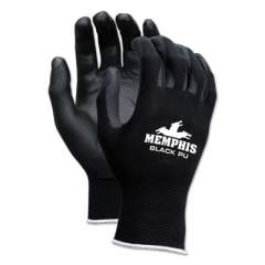 MCR Safety Economy PU Coated Work Gloves, Black, X-Small, 1 Dozen (9669XS)