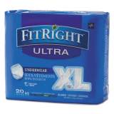 Medline FitRight Ultra Protective Underwear, X-Large, 56" to 68" Waist, 20/Pack, 4 Pack/Carton (FIT23600ACT)