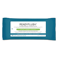 ReadyFlush Biodegradable Flushable Wipes, 1-Ply, 8 x 12, White, 24/Pack, 24 Packs/Carton (MSC263810CT)