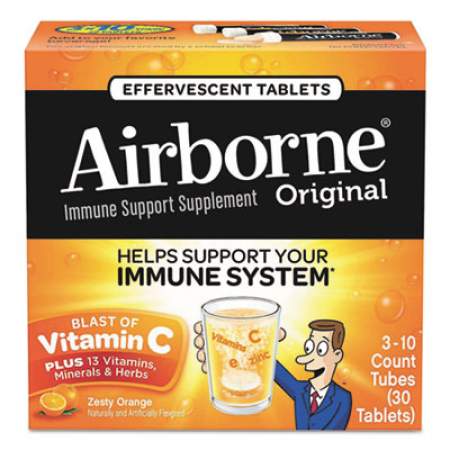 Airborne Immune Support Effervescent Tablet, Orange, 30 Box, 72 Boxes/Carton (10030CT)