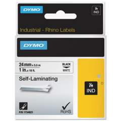 DYMO Industrial Self-Laminating Labels, 1" x 18 ft, White (1734821)